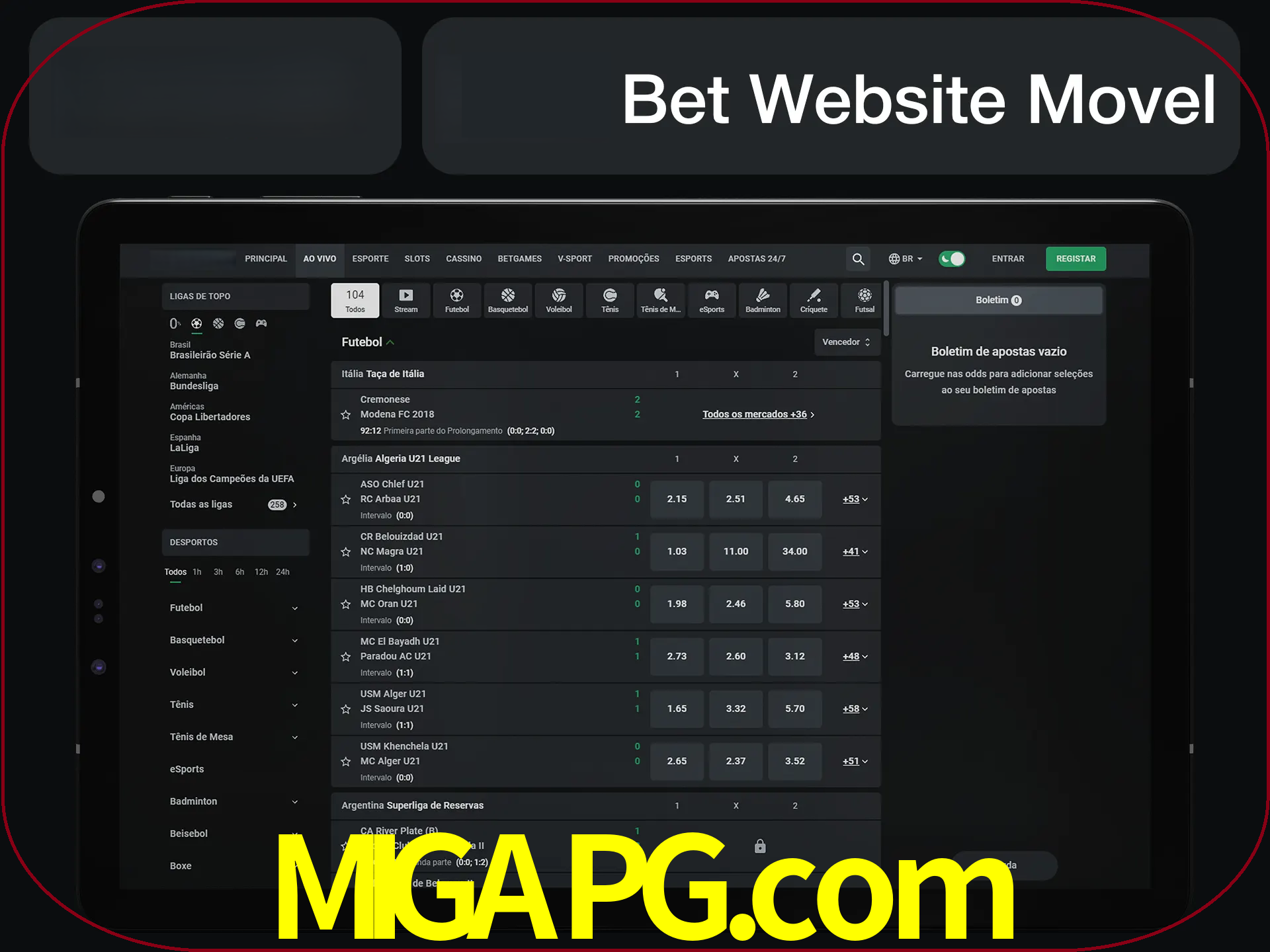 Use nosso website em qualquer dispositivo.